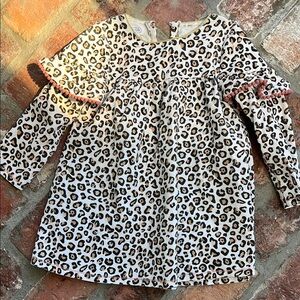 Mud Pie Leopard Print Long Sleeve Dress EUC